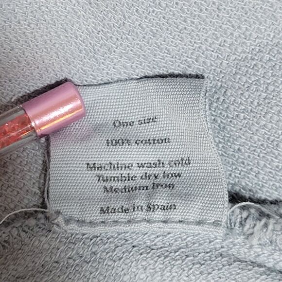 REVISITED Lima Skirt Blue One Size Midi Textured Organic Cotton Long Buttons - Picture 7 of 7